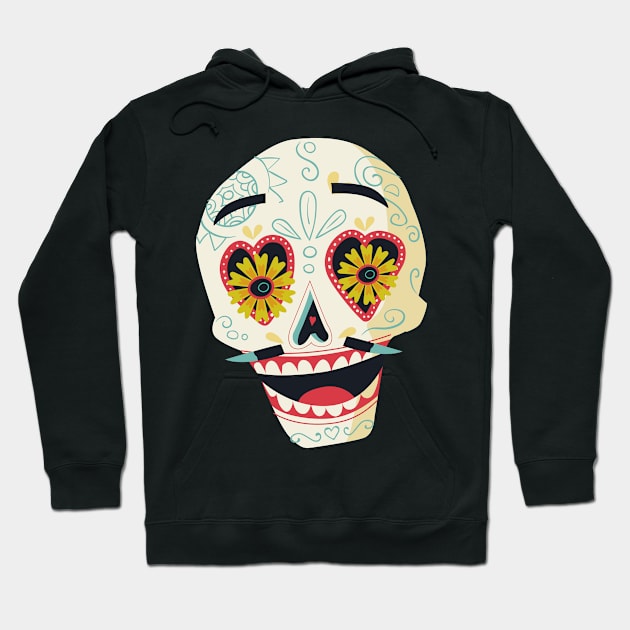 Floral sugar skull Hoodie by NiceIO